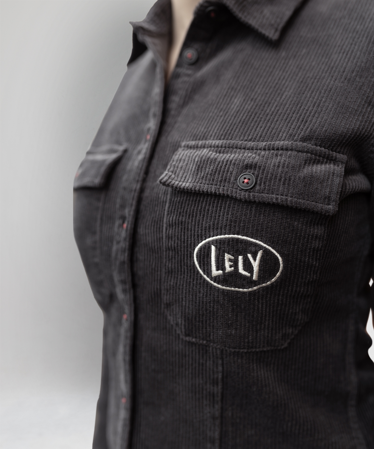 Corduroy blouse grijs dames